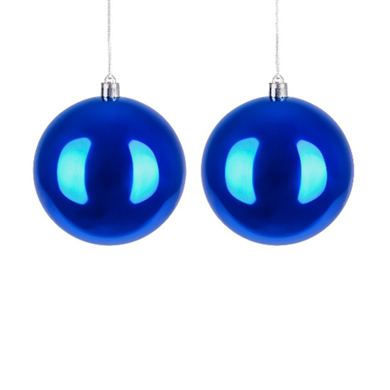 Imagem JOGO DE BOLA NATALINA 2 PEÇAS DE 8CM COR AZUL - GRILLO 52366