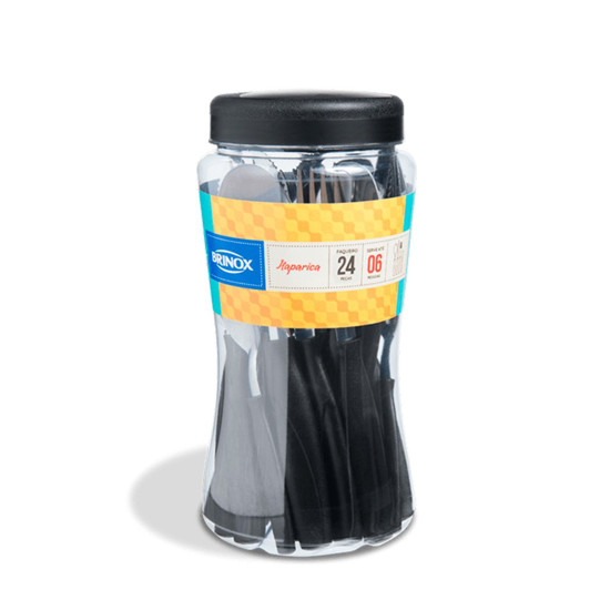 Imagem FAQUEIRO ITAPARICA 24 PEÇAS - PRETO BRINOX