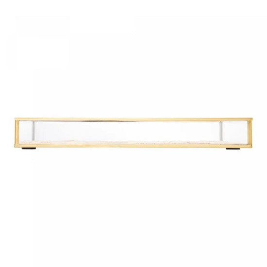 Imagem BANDEJA DE METAL DOURADA COM PALHA 15CM X 25CM X 3CM - LYOR