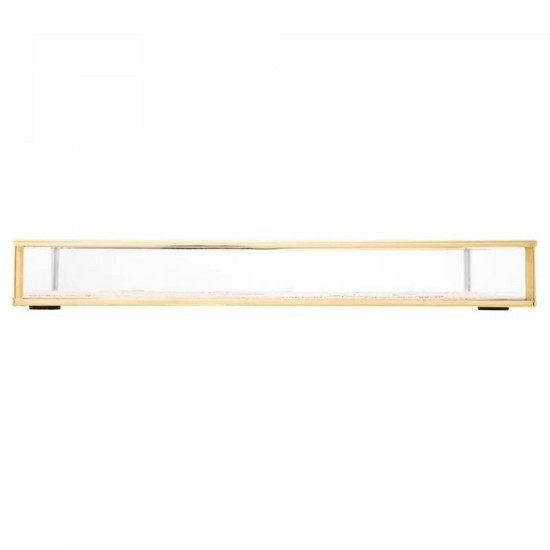 Imagem BANDEJA DE METAL DOURADA COM PALHA 20CM X 30CM X 3CM - LYOR