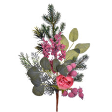 Imagem de HASTE MISTA EUCALIPTO FLORAL ROSA VERDE 18X60CM - GRILLO 50792 - Grillo Ltda