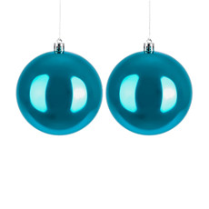 Imagem de JOGO DE BOLA NATALINA COR AZUL CLARO 2 PEÇAS DE 10CM - GRILLO 38331 - Grillo Ltda