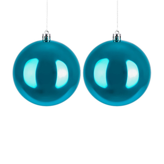 Imagem JOGO DE BOLA NATALINA COR AZUL CLARO 2 PEÇAS DE 10CM - GRILLO 38331
