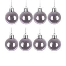 Imagem de JOGO DE BOLA NATALINA COR PRATEADO 8 PEÇAS DE 3CM - GRILLO 52363 - Grillo Ltda