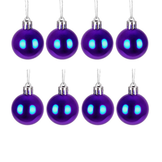 Imagem JOGO DE BOLA NATALINA COR PURPURA 8 PEÇAS DE 3CM - GRILLO 52363