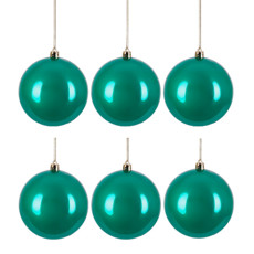 Imagem de JOGO DE BOLA NATALINA COR VERDE CLARO 6 PEÇAS DE 8CM - GRILLO 52341 - Grillo Ltda
