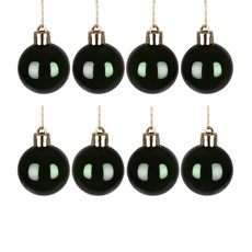 Imagem de JOGO DE BOLA NATALINA COR VERDE ESCURO 8 PEÇAS DE 3CM - GRILLO 52363 - Grillo Ltda