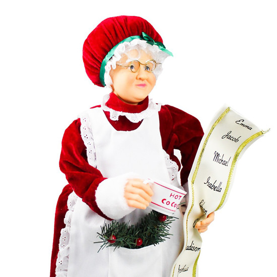 Imagem MAMÃE NOEL DE RESINA E CELUDO COM LISTA E XÍCARA 60CM - CROSS 