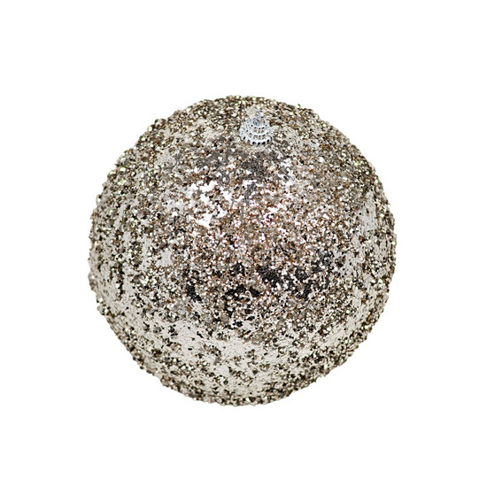 Imagem BOLA NATALINA COR CHAMPAGNE COM GLITTER 1 PEÇA DE 15CM - GRILLO 54167