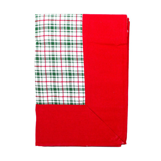 Imagem TOALHA DE MESA XADREZ COR VERMELHO, VERDE E BRANCO 180X140CM - CROMUS 