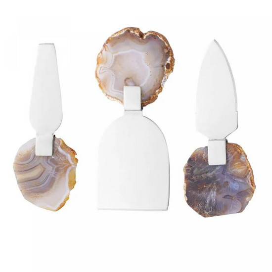 Imagem CONJUNTO 3 FACAS PARA QUEIJO DE AÇO INOX ÁGATA - WOLFF