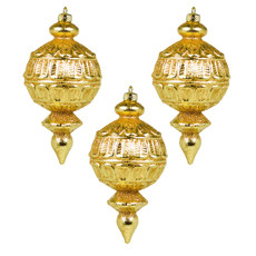 Imagem de JOGO DE BOLA NATALINA 3 PEÇAS DE 16CM COR DOURADO COM GLITTER - GRILLO 54186 - Grillo Ltda