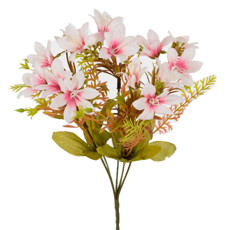 Imagem de BUQUÊ DECORATIVO PERMANENTE DE MINI LÍRIO BLUSH EM PLÁSTICO MOLDÁVEL 33X21CM - GRILLO - Grillo Ltda