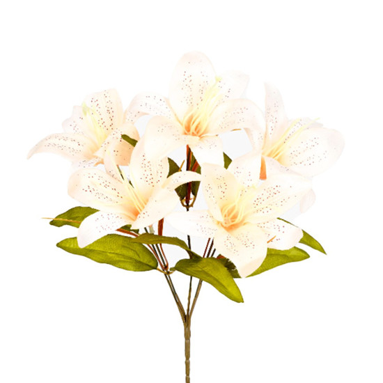 Imagem BUQUÊ LÍRIO TIGRE EM CETIM X5 BEGE 25X37CM - GRILLO 53445