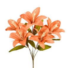 Imagem de BUQUÊ LÍRIO TIGRE EM CETIM X5 CAFÉ 25X37CM - GRILLO 53445 - Grillo Ltda