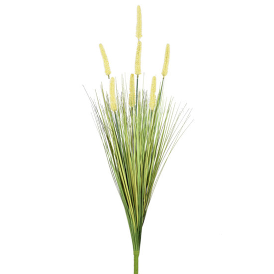 Imagem BUQUÊ LONGO DE CATTAIL AMARELO DE PLÁSTICO MOLDÁVEL E FLOR FLOCADA 90X40CM - GRILLO
