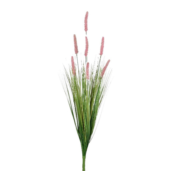 Imagem BUQUÊ LONGO DE CATTAIL ROSA DE PLÁSTICO MOLDÁVEL E FLOR FLOCADA 90X40CM - GRILLO
