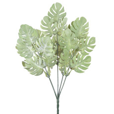 Imagem de BUQUÊ DECORATIVO DE FOLHAS COSTELA DE ADÃO VERDE EM PLÁSTICO MOLDÁVEL 34X15CM GRILLO - Grillo Ltda