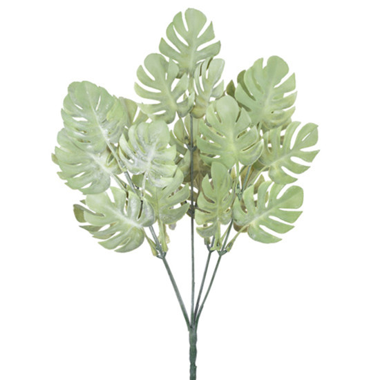 Imagem BUQUÊ DECORATIVO DE FOLHAS COSTELA DE ADÃO VERDE EM PLÁSTICO MOLDÁVEL 34X15CM GRILLO