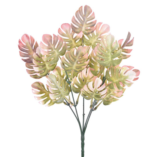 Imagem BUQUÊ DE FOLHAS COSTELA DE ADÃO VERMELHO VERDE EM PLÁSTICO MOLDÁVEL - GRILLO