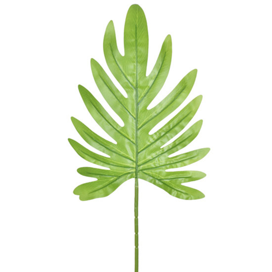 Imagem HASTE DECORATIVA DE FOLHA DE FILODENDRO VERDE CLARO EM PLÁSTICO TOQUE REAL - GRILLO