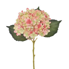 Imagem de HASTE DECORATIVA DE HORTENSIA SALMÃO EM PLÁSTICO MOLDÁVEL 52X26CM - GRILLO - Grillo Ltda