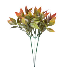 Imagem de PICK DECORATIVO DE FOLHAS VERDE VERMELHO EM PLÁSTICO MOLDÁVEL 27X12CM - GRILLO - Grillo Ltda