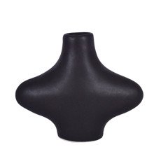 Imagem de VASO MINIMALISTA DECORATIVO DE CERÂMICA PEQUENO COR PRETO 6X12X10CM - GRILLO  - Grillo Ltda