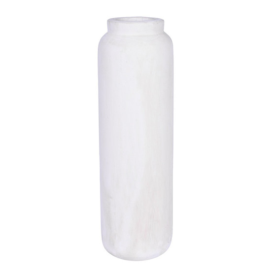 Imagem VASO DECORATIVO EM MADEIRA G BRANCO 12X12X40CM - GRILLO 55879
