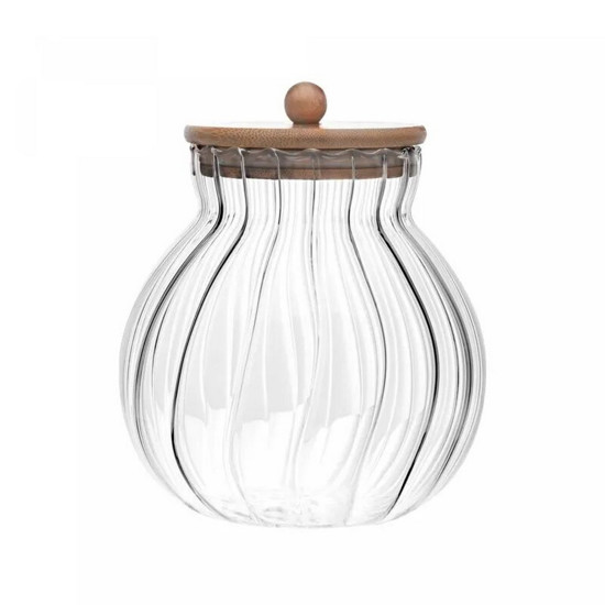 Imagem PORTA MANTIMENTOS DE VIDRO COM TAMPA DE BAMBU CLASSIC 700ML - WOLFF