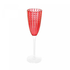 Imagem de CONJUNTO 2 TAÇAS PARA CHAMPANHE DE VIDRO ORQUÍDEA VERMELHO 200ML - WOLFF - Rojemac Impotacao E Exportacao Ltda
