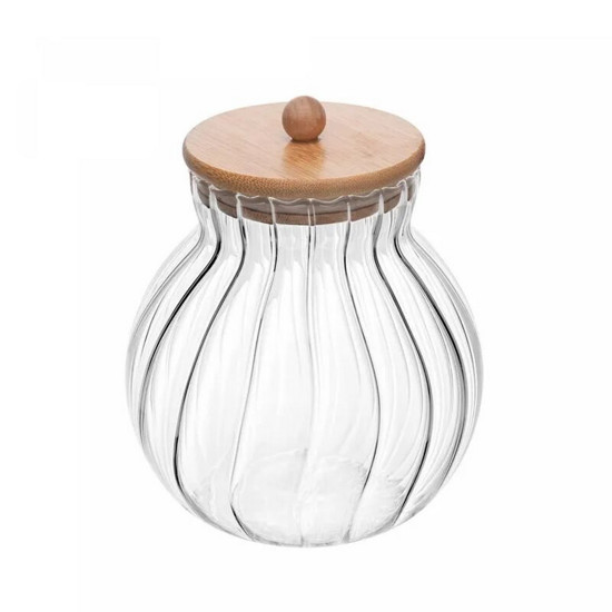 Imagem PORTA MANTIMENTOS DE VIDRO COM TAMPA DE BAMBU CLASSIC 450ML - WOLFF