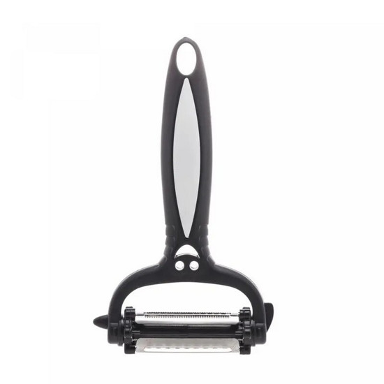 Imagem DESCASCADOR DE LEGUMES DE AÇO INOX E PLÁSTICO PRETO 15CM - LYOR