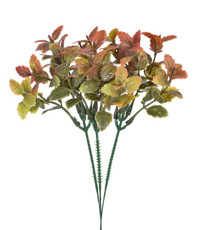 Imagem de PICK DECORATIVO DE FOLHAS VERDE VERMELHO EM PLÁSTICO MOLDÁVEL 25X12CM - GRILLO - Grillo Ltda
