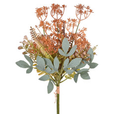 Imagem de RAMALHETE DECORATIVO DE FOLHAS MISTAS COR CAFÉ EM PLÁSTICO MOLDÁVEL 36X15CM - GRILLO - Grillo Ltda