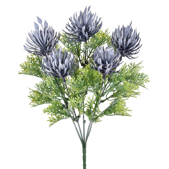 Imagem BUQUÊ DE CRISÂNTEMO PERMANENTE ROXO EM PLÁSTICO MOLDÁVEL 35X7CM - GRILLO