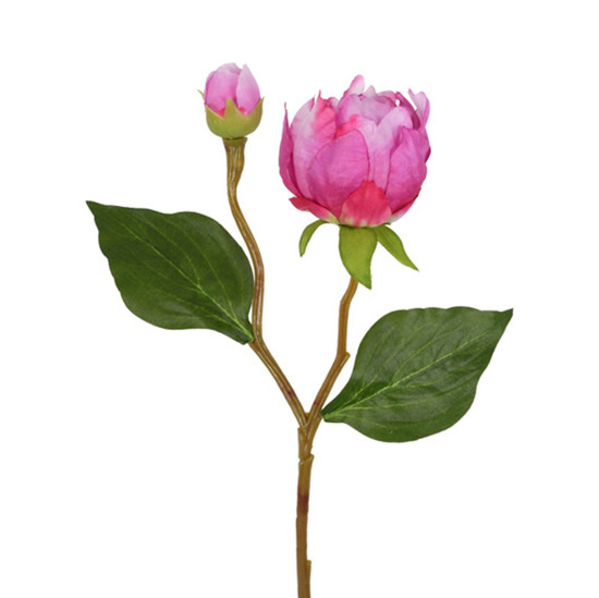 Imagem HASTE DECORATIVA DE PEÔNIA RÉGIA ROSA ESCURO EM PLÁSTICO MOLDÁVEL 45X19 CM - GRILLO