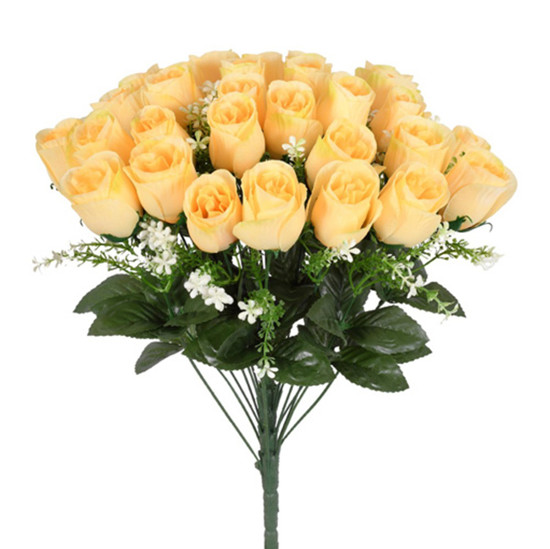 Imagem BUQUÊ DECORATIVO MOLDÁVEL DE BOTÃO DE ROSAS AMARELAS 44X26CM - GRILLO