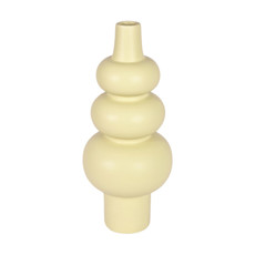 Imagem de VASO DECORATIVO MINIMALISTA EM CERÂMICA COR MANTEIGA 13X13X31CM - GRILLO 55920 - Grillo Ltda