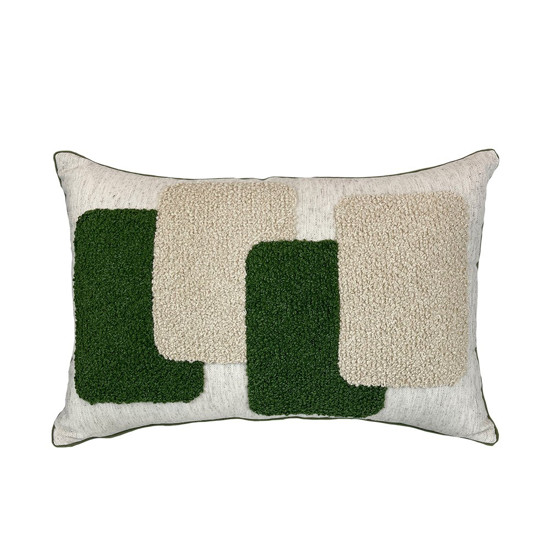 Imagem ALMOFADA DECORATIVA LINHO 35X52CM BORD BOUCLE VERDE - DECORTEXTIL