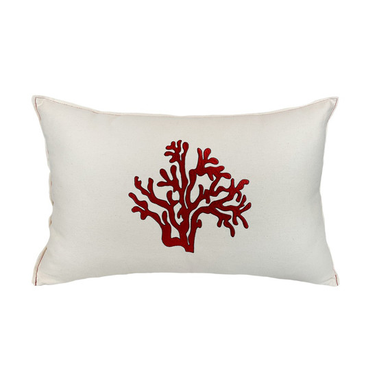 Imagem ALMOFADA DECORATIVA SARJA 35X52CM COM BORD FINO COM PRESPONTO MOD 18 - DECORTEXTIL