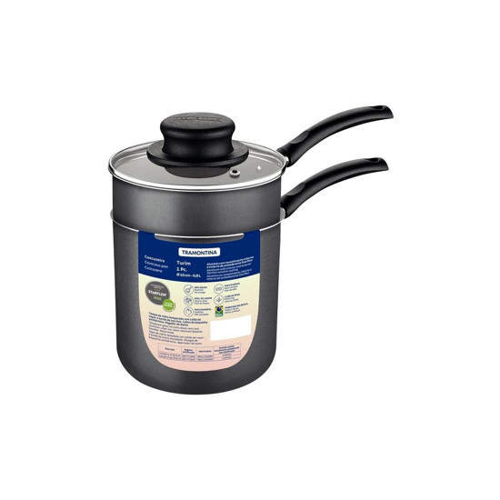 Imagem CUSCUZEIRA EM ALUMÍNIO ANTIADERENTE STARFLON MAX CHUMBO 800ML - TRAMONTINA