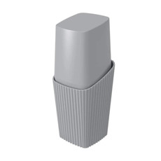 Imagem de PORTA ESCOVA BRINOX COM TAMPA NEW SQUARE CINZA - COZA  - Brinox Metalurgica S  A