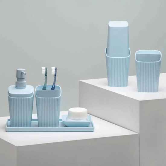 Imagem PORTA ESCOVA BRINOX COM TAMPA NEW SQUARE CINZA - COZA 