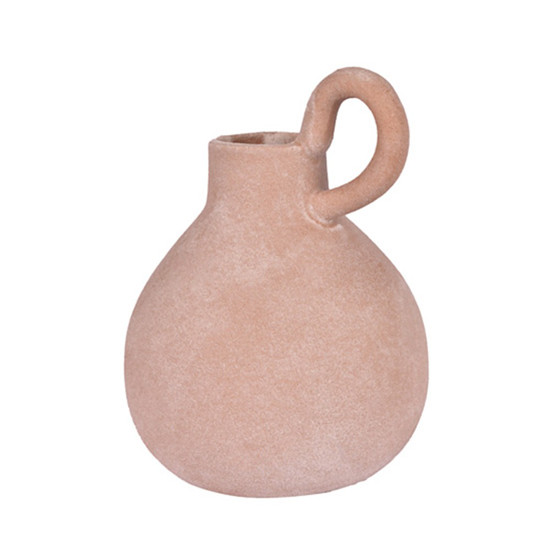 Imagem VASO DECORATIVO MINIMALISTA COM ALÇA DE CERÂMICA COR TERRACOTA 11,6X15,3CM GRILLO 55928