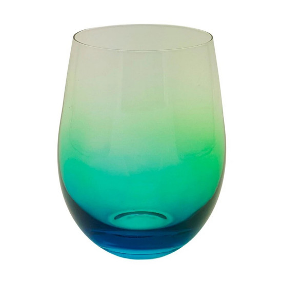 Imagem JOGO DE 2 COPOS EM VIDRO 550ML A12CM COR VERDE DEGRADÊ - FRACALANZA
