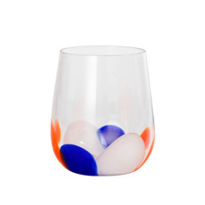 Imagem de JOGO DE 4 COPOS EM VIDRO 480ML A10,5CM LARANJA/AZUL/BRANCO - FRACALANZA - Full Fit Industria Importacao E Comercio Ltda.