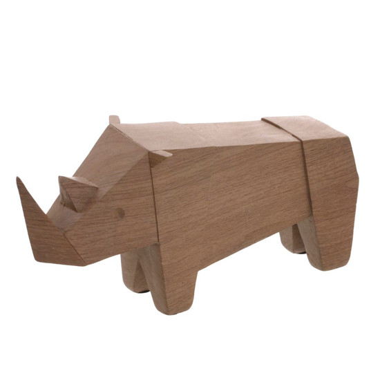 Imagem RINOCERONTE DECORATIVO DE RESINA COR MARROM 27X8,5X13CM - MABRUK 