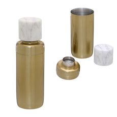 Imagem de COQUETELEIRA EM AÇO INOXIDÁVEL E MARMORE 7X7X23CM - MABRUK  - Mabruk Importacao E Comercio Eireli