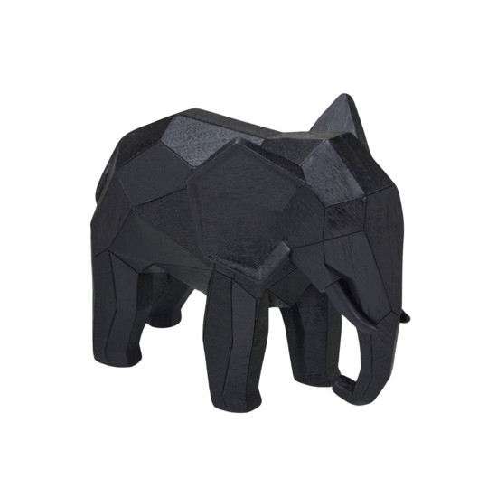 Imagem ELEFANTE DECORATIVO DE RESINA COR PRETO 19,2X10,4X14,7CM - MABRUK 